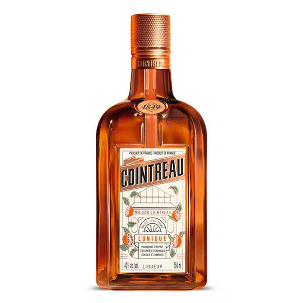 Cointreau Liqueur is a premium French orange triple sec in an iconic square amber bottle, available at The Wine Box.