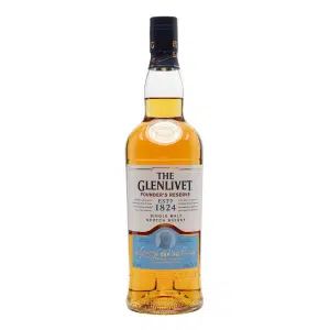 The Glenlivet Founder’s Reserve – premium Speyside single malt Scotch whisky in a sleek blue-labeled bottle, matured in oak and first-fill casks.