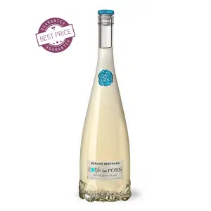 Côte des Roses Sauvignon Blanc 2023 – vibrant French coastal Sauvignon Blanc in sculpted rose bottle.