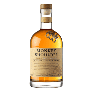 Monkey Shoulder Blended Malt Scotch Whisky – 0.7L bottle with bold orange label, premium Scotch crafted for cocktails and casual enjoyment.