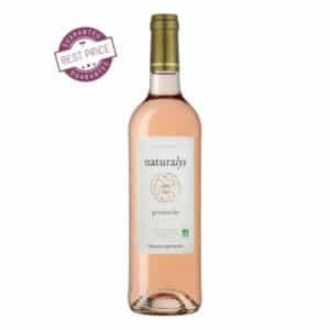 Naturalys Grenache Rosé 2024 – organic French rosé wine with bright berry and floral notes, available at The Wine Box.
