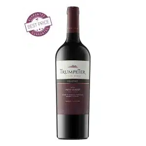 Trumpeter Reserve Petit Verdot 2023 – bold Argentinian red wine from Mendoza, available at The Wine Box.