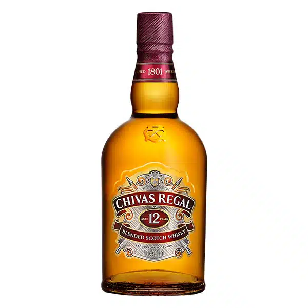 Chivas Regal 12 Year Old Blended Scotch Whisky 0.75L – premium Speyside whisky aged 12 years with honey, apple, and vanilla flavors