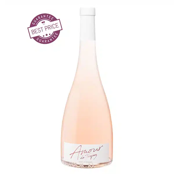 Amour de Tropez Rosé 2023 Domaine Tropez – ultra-pale Provence rosé with strawberry, peach and citrus over a mineral finish, gift-ready, available at The Wine Box.