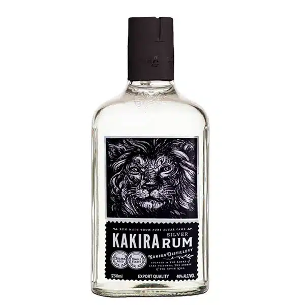 Kakira Silver Rum – smooth Ugandan white rum distilled from molasses with vanilla and sugarcane notes; crisp, clean, and versatile, at The Wine Box.